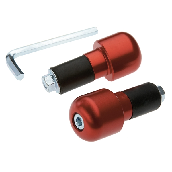 ALUMINUM BAR ENDS SMOOTH RED - Universal 7/8"