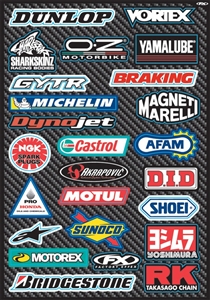 Sportbike Sponsor Decal Sticker Sheet by Factory Effex