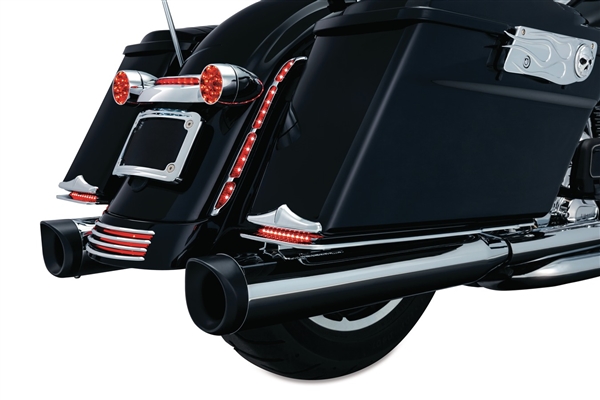 Harley Touring / Trike '95-'16 Chrome/Black Tips Mellow Slip Stream ...