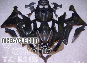 Motorcycle Fairings Kit - Solid Black Yamaha YZF-R6 2008-2016 Fairing Kit